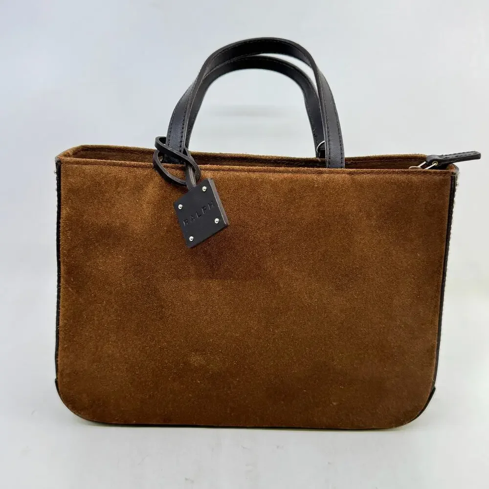 RALPH by Ralph Lauren Brown Suede Studded Mini Tote Handbag - Picture 2 of 9